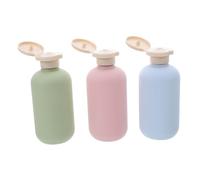 Gogogmee 3pcs Travel Bottles with Flip Cap Refillable Plastic Squeeze Containers for Body Wash Shampoo Lotion in Chic Macaron Colors Portable Toiletry Dispensers for Travel Use