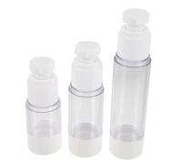 Gogogmee 3PCS Travel Lotion Bottles Set 15/30/50ml Refillable Vacuum Emulsion Containers for Cosmetics Portable Mini Shampoo and Toiletries Storage for Travel