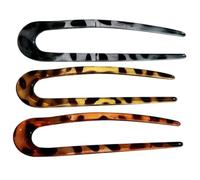 Gogogmee 3Pcs U Shape Hair Fork Hair Bun Pins for Women Chinese Style with Leopard Print Smooth Rounded Edges for French Twist Classic Low Bun