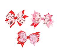 Gogogmee 3Pcs Valentine's Day Double Bow Hair Clips Stylish Headdress Accessories Comfortable Secure Hair Decorations for Women for Girlfriends
