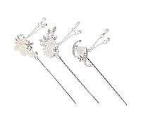 Gogogmee 3pcs Vintage Tassel Hair Chopsticks Rhinestone Hair Forks for Wedding Evening Party
