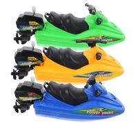 Gogogmee 3pcs Wind Up Bath Motorboat Shape Adorable Bathtub Safe for Hand Eye Coordination Bath Play Fun