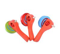 Gogogmee 3pcs Wooden Gyroscope with Pull String and Handle Portable Educational Preschool for Boys and Hand-eye Coordination Skill Development Random Color