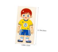 Gogogmee 3pcs Wooden Puzzle Early Educational Enlightenment Puzzle with Spaceman Policeman Athlete Characters for Cognitive Development and Montessori Learning