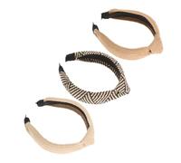 Gogogmee 3pcs Woven Raffia Headbands for Women and Knotted Wide Straw Headdresses Lightweight Skin Friendly Hair Accessories for Face Washing Exercise Beach Travel Party Use