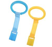 Gogogmee 4 pcs Bed Stand Up Rings for Walking Exercise Playpen Accessories with Smooth Rounded Edges Lightweight Nylon Plastic Pull Bars for Cot Grasp and Arm Strength Training Safe and