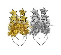 Gogogmee 4 Pcs Happy Year Star Headbands Felt Cloth Comfortable Fit Unique Festive Hair Accessories for Year's Eve Party Celebration