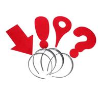 Gogogmee 4 Pcs Novelty Embellished Headbands with Red Arrow, Question Mark, Exclamation and Location Symbols, Elastic Hairbands for Women Girls Halloween Party Carnivals Masquerade