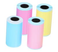 Gogogmee 4 Rolls Mini Thermal Printer Labels Self-Adhesive Blank Sticker Paper for Photo Printing Pack Pink Blue Yellow Purple for Retail Business