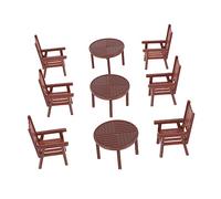 Gogogmee 4 Sets Mini Furniture Model Set of Plain Chairs Table for Mini House Bedroom Accessories for Playhouse Dollhouse Decor DIY Model Lovers