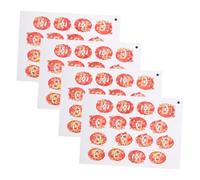 Gogogmee 4 Sheets Chinese Year Decoration Stickers Festive Spring Festival Adhesive Labels for Envelopes DIY Crafts Dragon Year Theme Easy to Paste and Seal