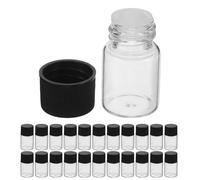 Gogogmee 40pcs Mini Glass Sample Vials with Plastic Lids 5ml Leakproof Bottles for Essential Oil Perfume Laboratory Travel Use