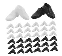 Gogogmee 40pcs Miniature Men Shoes for Boy Dolls Elegant Prince Style Dollhouse Shoes Plastic Tiny Doll Boots for Miniature House Decor and Collectors
