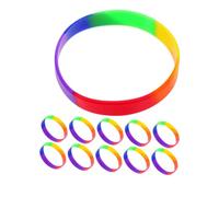Gogogmee 42pcs Rainbow Silicone Wristbands Vibrant Lgbt Pride Bracelets for Events Comfortable Elastic Bands for Party Decorations for Pride Month Celebrations