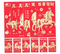 Gogogmee 48pcs Chinese Year Red Envelopes Large Horse Zodiac Design Spring Festival Lucky Money Pockets Paper Hongbao for Cash and Family Gatherings