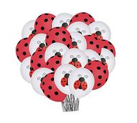 Gogogmee 48pcs Ladybug Balloons Latex Party Decorations for Birthday Shower Festival Photo Props with Cute Dot Design for Family Celebrations