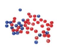 Gogogmee 49pcs Plastic Bingo Game Balls with Clear Numbers Bright Dual Color Design Lightweight Portable Raffle Balls for Adult Party Games and Tabletop Fun