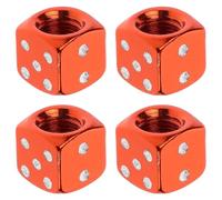 Gogogmee 4pcs Aluminum Alloy Car Tire Valve Caps Dice Style Stem Covers Wear-resistant Dust Caps for All Vehicle Models with Vibrant Colorful Design