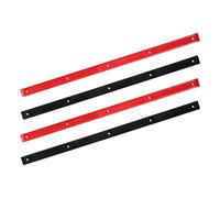 Gogogmee 4pcs Anti-Collision Sturdy Rib Bone Rails Replacement for Skateboards and Longboards, Wear-Resistant Plastic Skateboard Ribs in Crimson and Ebony, Suitable for Skateboarding Ramps
