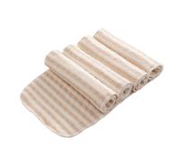 Gogogmee 4pcs Baby Booster Pad Cloth Diaper Inserts for Babies, Washable Reusable Flat-fold Diaper Liners with Leak Protection, Brown and White Striped, Suitable for Cloth Diapering