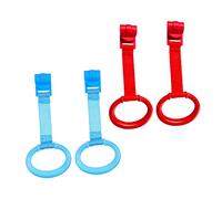 Gogogmee 4pcs Baby Crib Pull Rings and Toddler Stand Ring Handles for Infant Walking Assistance for Nursery Cot Safety and Standing Practice Blue and Red Set
