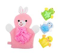 Gogogmee 4Pcs Bath Mitts Assorted Color Animal Shower Gloves for Gentle Washing Cartoon Design Bathing Gloves Safe for Skin Fun Bath Experience for Boys