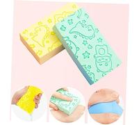 Gogogmee 4Pcs Bath Sponge Soft Body Cleaning Sponge for Boy Girl Bright Colors Blue Green Pink Yellow Durable Super Absorbent Bathing Tools