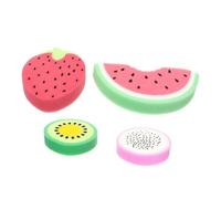 Gogogmee 4pcs Bathing Sponge Fruit Shape Shower Sponge Pad Gentle Exfoliating Body Scrubber for Boys and Daily Skin Massage and Dead Skin Removal Random Color