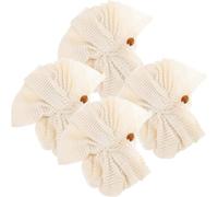 Gogogmee 4pcs Beige Flax Bath Loofah Shower Puff Set for Body Exfoliation and Massage, Promote, Suitable for Home Bathing and Skin Care