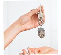 Gogogmee 4pcs Brass Buddha Amulet Pendants Antique Key Chain Miniature Hanging Ornaments for Festival DIY Decoration with Symbolic Tiger Design