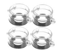 Gogogmee 4pcs Clear Round Button Protective Cover Transparent Plastic Push Button Guard with Misoperation Structure for Industrial Emergency Stop Switch Safety