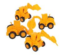 Gogogmee 4Pcs Construction Vehicle Front End Loader and Digger Models Lightweight Safe for Play for Beach Garden and Imaginative Engineering Fun