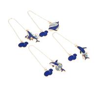 Gogogmee 4pcs Creative Blue Whale Pendant Bookmarks Space-Themed Metal Book Labels for Reading Office Accessories and Souvenirs Random Style Design
