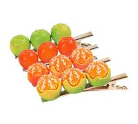 Gogogmee 4pcs Cute Orange Fruit Hair Clips for Realistic Hair Accessories for Ponytail Braid Straight Curly Hairstyles Birthday Party Cosplay Styling