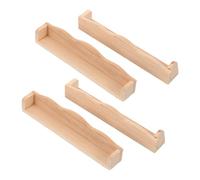 Gogogmee 4pcs Dollhouse Mini Furniture Bookshelf for Doll House Scalloped Book Shelf Nursery Shelves Bookcase Dollhouse Wall Bookshelf Mini Wooden Beige