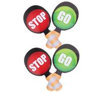 Gogogmee 4pcs Double-sided Traffic Signal Signs for Lightweight Handheld Paddles Red and Green Road Safety for Kindergarten Classroom Role-playing and Interactive Learning