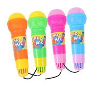 Gogogmee 4pcs Echo Microphones Lightweight Plastic Karaoke for Stage Performance and Play Microphone Props for Boys and Party and Cosplay