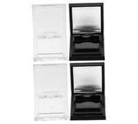 Gogogmee 4pcs Empty Eyeshadow Storage Boxes Portable Makeup Organizer for Travel Square Transparent and Black Containers for Single Color Eyeshadow Highlighter Blush Compact Cosmetic Case