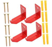 Gogogmee 4pcs Fire Extinguisher Bracket Wall Mount Hooks Heavy Duty Holder with Screws and Anchors Red Upgraded Stylish Fire Extinguisher Hook for Secure Storage