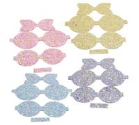 Gogogmee 4Pcs Glitter Bow Hair Clips Accessories for Handmade Sequin Hair Pin Decor in Rose Red Blue Purple Yellow Making Supplies