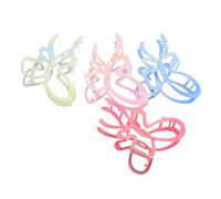 Gogogmee 4pcs Gradient Metal Hair Claw Clips for Thick Curly Hair Vibrant Pink Blue Blue-green Jaw Clamps Stylish Women Accessories for Daily Wear and Special Occasions