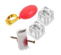 Gogogmee 4pcs Halloween Prank Set with Realistic Nail Finger Props Water Spray Ring Scary Bugs Ice Cubes for Party Favors Portable Surprise Prank Props for Halloween and Festive Fun