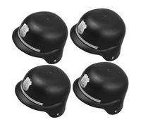 Gogogmee 4pcs Headgear British Bobby Helmet for Halloween Cosplay Party Role Play Plastic Hats with Badge for Pretend Play and Career Awareness Development