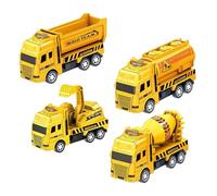 Gogogmee 4Pcs Inertial Small Vehicles Friction Powered Construction Truck for Pull Back Car Models for Hours of Creative Play Enhances Motor Skills Social Development