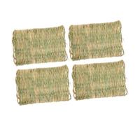 Gogogmee 4pcs Large Straw Chicken Nesting Cushions Egg Protective Mats for Coop Nesting Box Liners Household Poultry Bedding with Drainage Design for Hens Rabbits Birds Dogs Cats