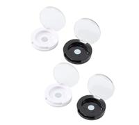 Gogogmee 4Pcs Magnetic Eyeshadow Box Single Color Makeup Storage Case for Eyeshadow Blush Powder Organizer with White and Black Containers