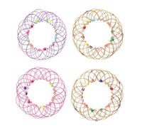 Gogogmee 4Pcs Mandala Enchanted Flower Basket Set, Flexible Wire Hoop Puzzle for Creative Play and Stress Relief, Educational Variety for and Adults Random Color Random Color