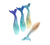 Gogogmee 4pcs Mermaid Shape DIY Lip Gloss Tubes Lip Balm Bottles Set Refillable Cosmetic Containers for Girls DIY Makeup Storage and Travel Kit