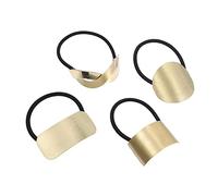 Gogogmee 4pcs Metal Hair Bands High Elasticity Hair Ties for Ponytail Cuff Girls Women Holders Stylish Rings for Daily Use