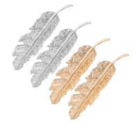 Gogogmee 4pcs Metal Hair Clips Duckbill Decorative Barrettes for Women Non-slip Body Pins with Creative Leaf Design Suitable for Curly and Straight Hair Styling